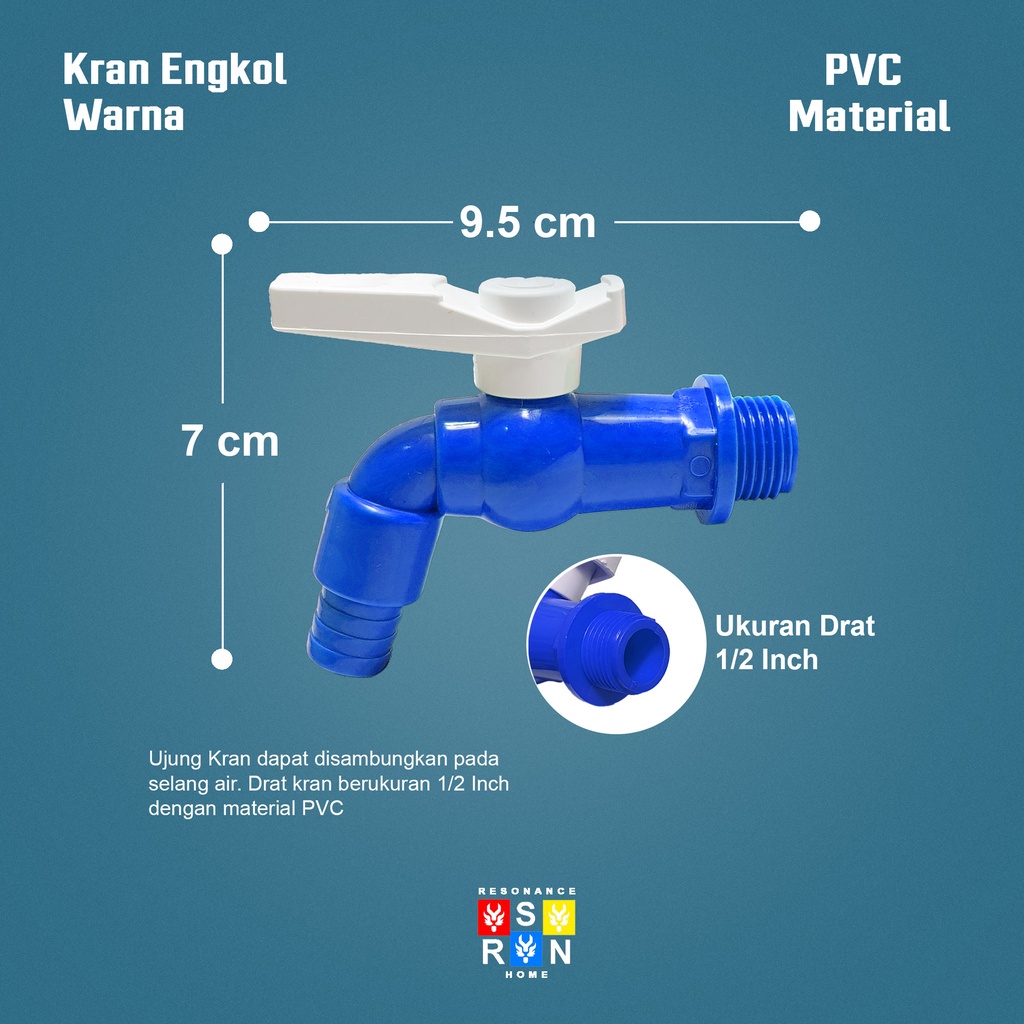 Kran AIr Taman PVC Engkol 1/2 Inch / Keran Kran Tembok Resonance Home
