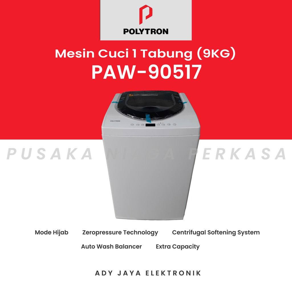 MESIN CUCI 1 TABUNG POLYTRON PAW-90517 (9KG)