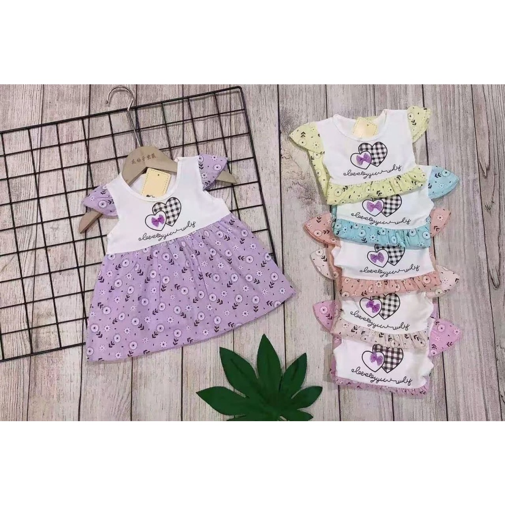 Promo !! Dress Anak Perempuan Import / dress mixed baby cute Ukuran 1-3th  / Baju Anak Perempuan Imut