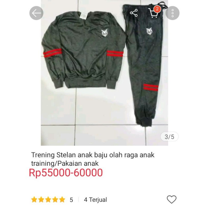 stelan trening anak olahraga