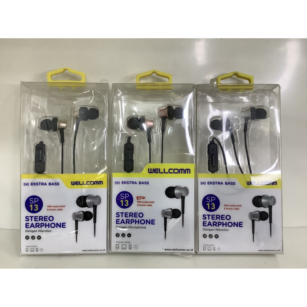 Handsfree WellComm Extra Bass Stereo Earphone SP-13 Original High Quality