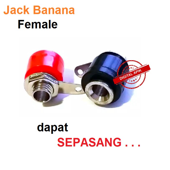 

Jack Banana Terminal Binding Post Socket Sepasang Merah Hitam Female