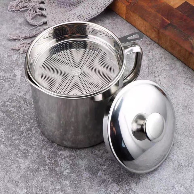 OIL POT WADAH SARINGAN MINYAK STAINLESS STELL 1.3 LITER TEMPAT SARINGAN MINYAK GORENG JRW0108