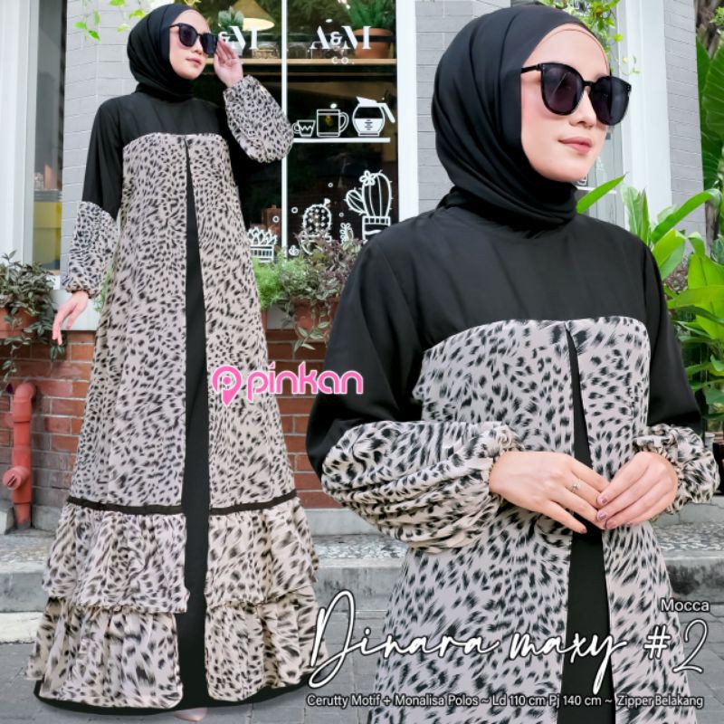 DINARA MAXY #2 BAHAN CERUTY MOTIF MIX MONALISA POLOS LD 110 PB 140 RESLETING BELAKANG ORI BY PINKAN