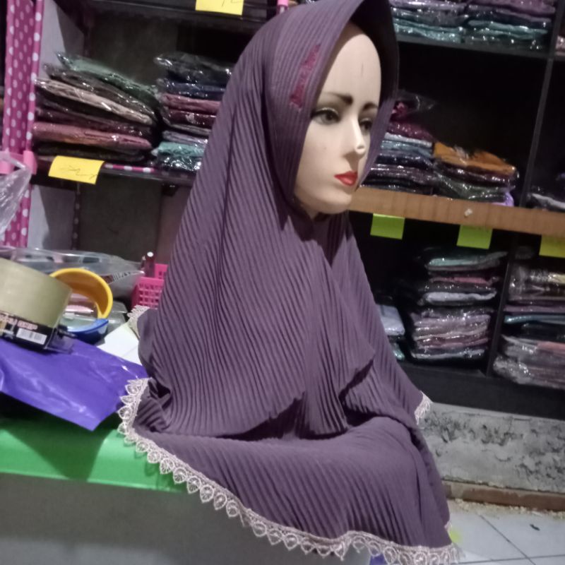 JILBAB INSTAN PLISKET "PLISKET RENDA PRADA" ORI DAURAGAMA