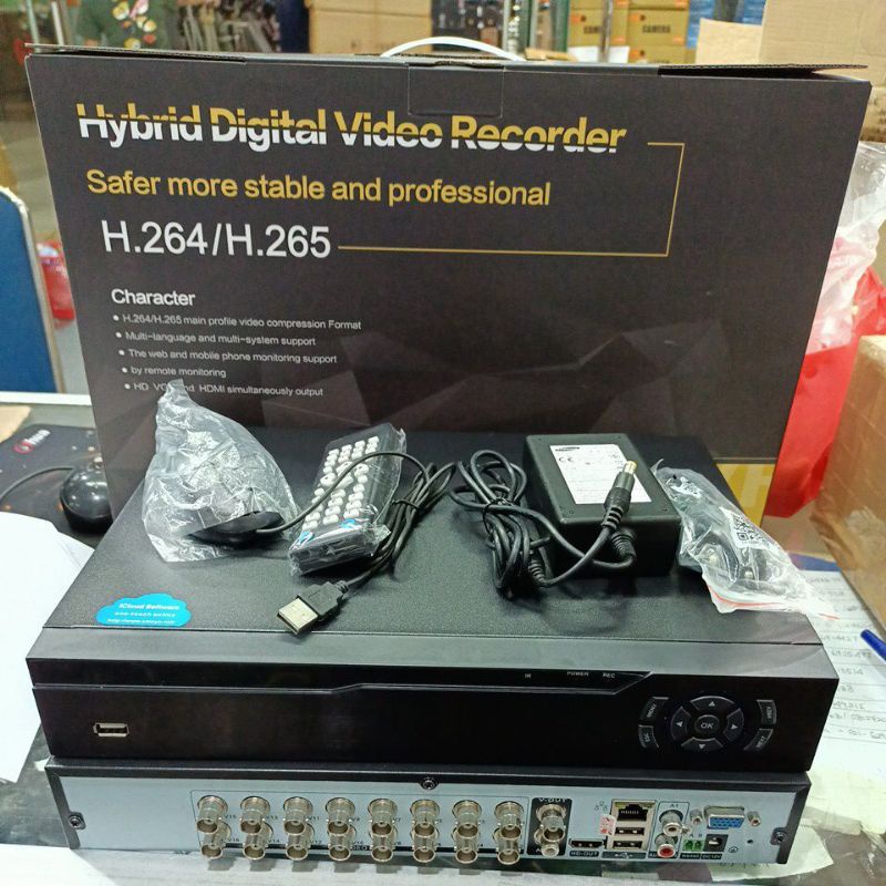 DVR 16CH xmeye 5mp H265 body besar 2 slot  hdd