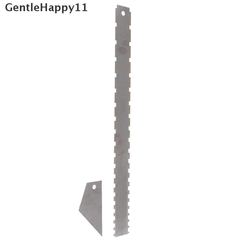 Gentlehappy Gitar Neck Notched Straight Edge &amp; Fret Ruler Rocker Luthier Alat Stainless Steel