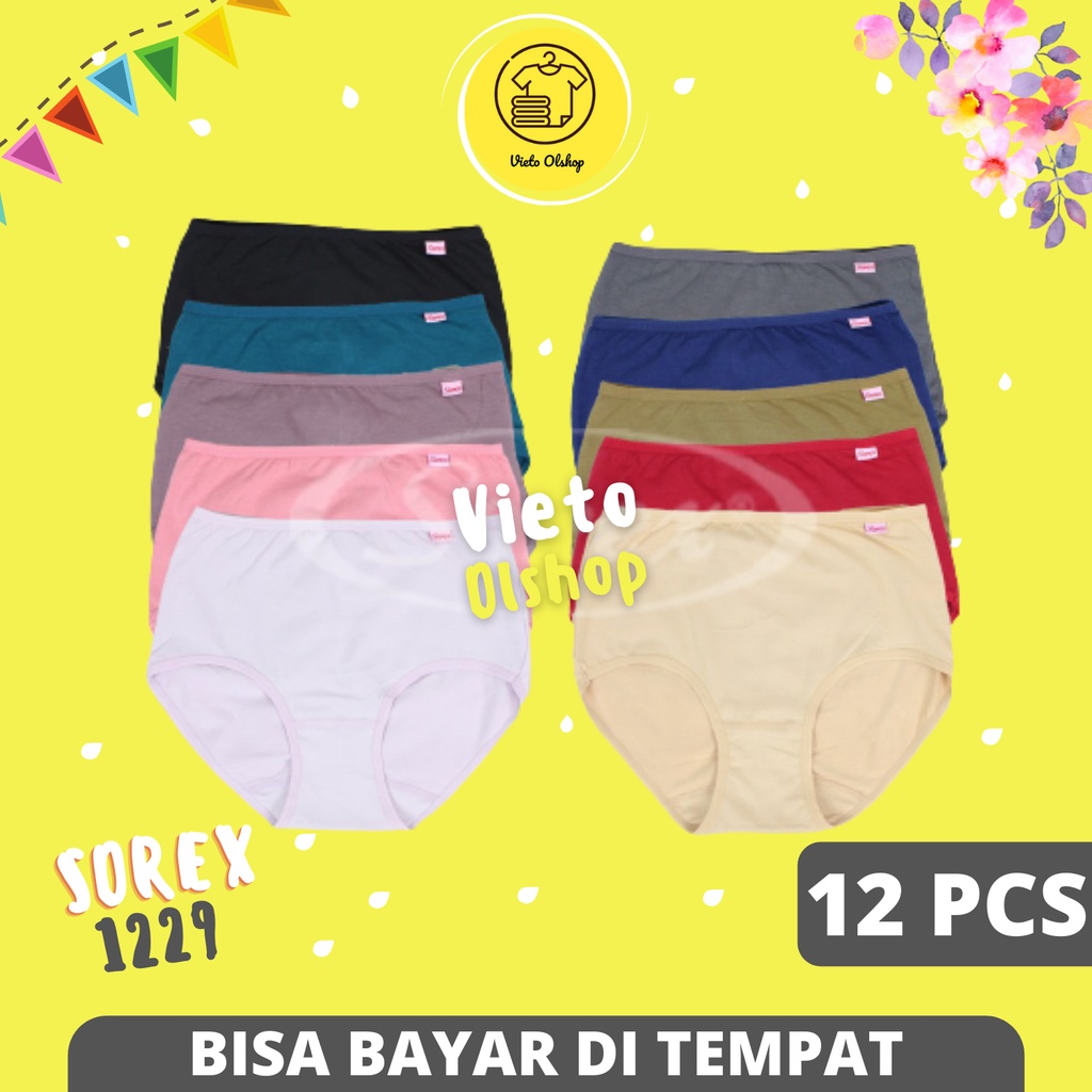 Celana Dalam Wanita Sorex 1229 Isi 12 Pcs Lusinan Pakaian Dalem Sorek Dewasa Underwear Daleman Cewek