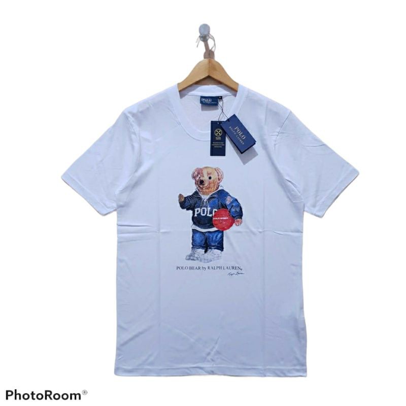 KAOS T-SHIRT WHITE POLO BEAR RALPH LAUREN IMPOR ORIGINAL