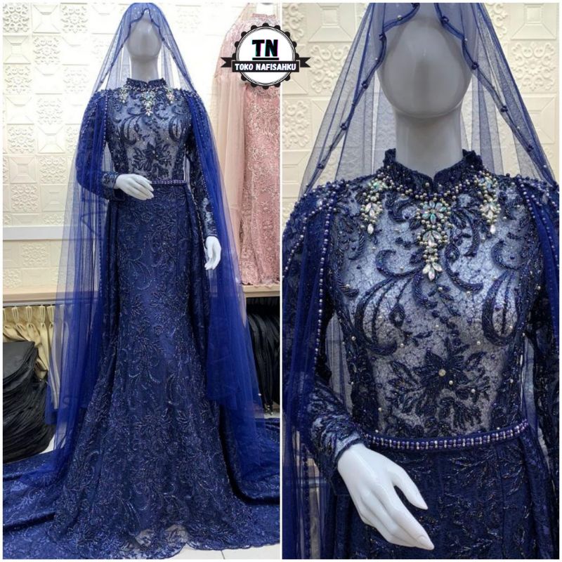 dress pengantin slim mermaid | baju pengantin modern | kebaya pengantin muslimah