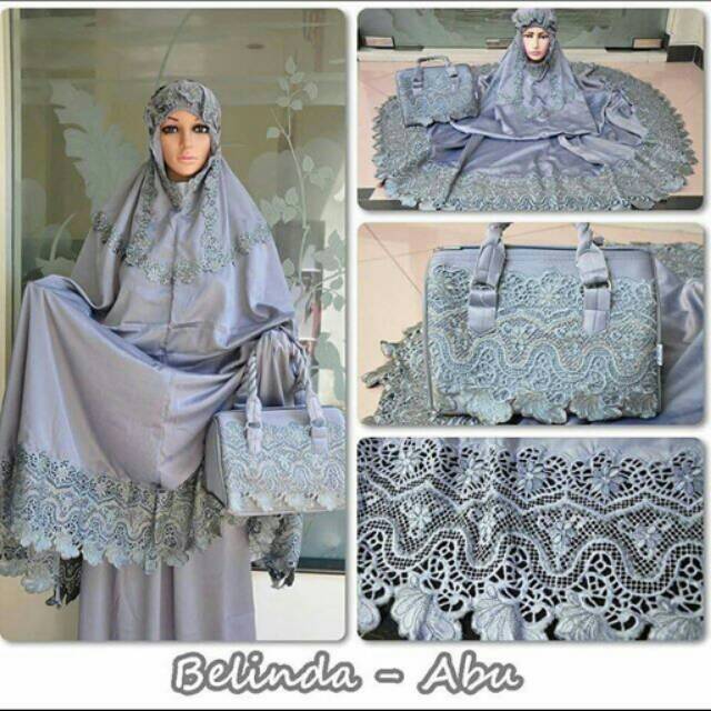 Mukena belinda satin semi sutra velvet lace premium mukena