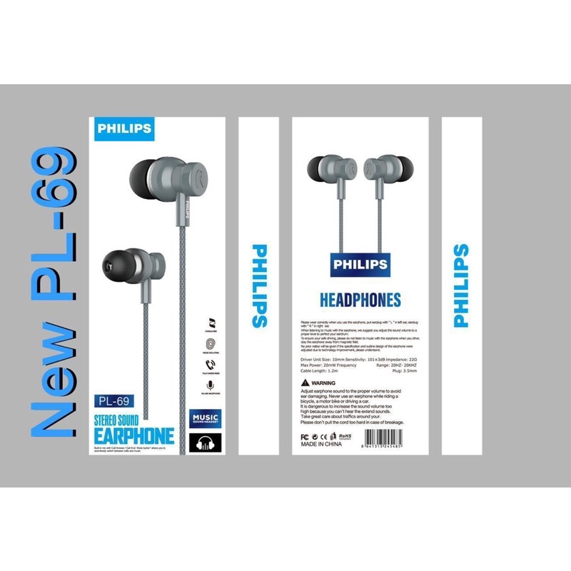 PROMO HANDSFREE HF PL69 NEW MATERIAL EARPHONE STEREO PROTON AUDIO PL-69