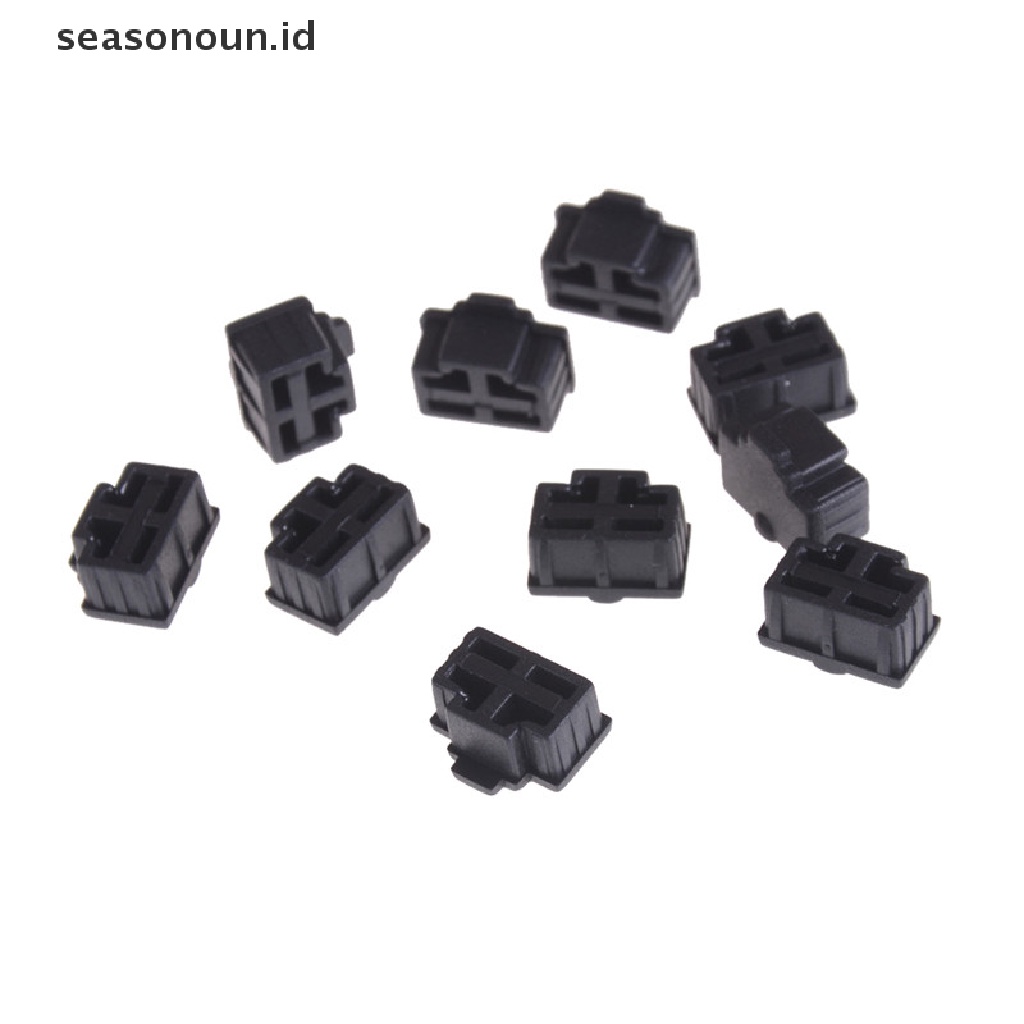 10pcs Plug Pelindung Port Ethernet Hub RJ45 Anti Debu Warna Hitam