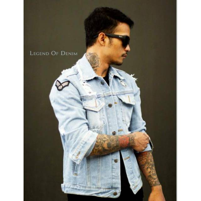 Jaket jeans sobek. Jaket levis sobek cowok. Jaket denim sobek cowok. Jaket riped jeans