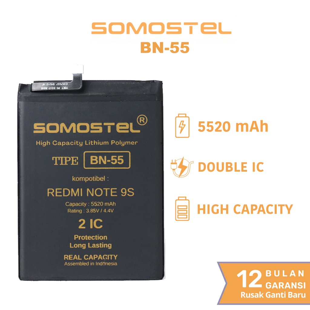 Somostel - BN55 Redmi Note 9S Batre Batrai Baterai