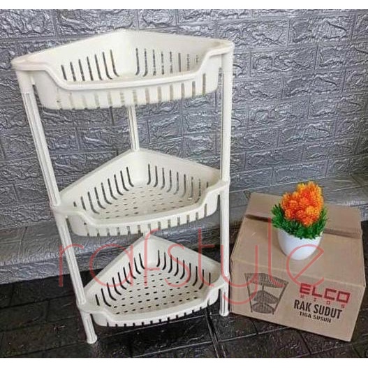 GOODDEALS Rak Sudut Rak Serbaguna 3 Susun Elco Rios