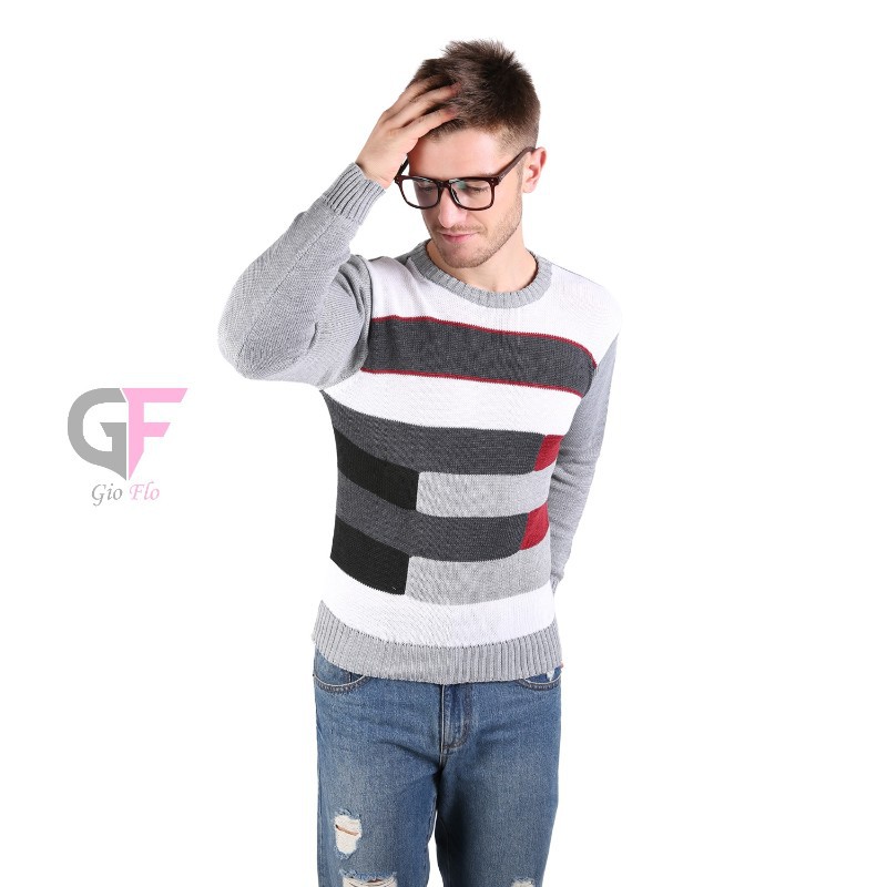 GIOFLO Jaket Sweater Panjang Keren Abu / SWE 1015