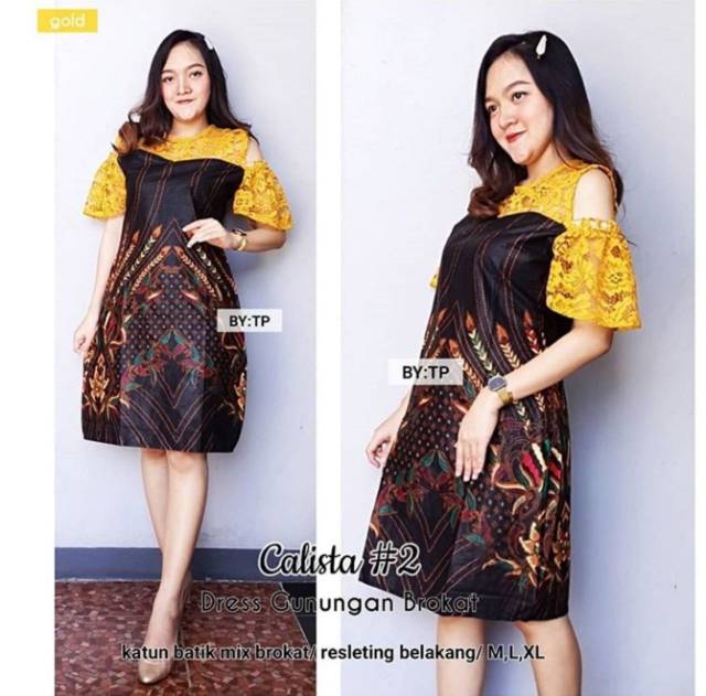 GROSIR BATIK DRESS GUNUNGAN BROKAT