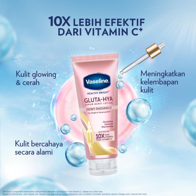 ❤ defreshly ❤ Vaseline Gluta-Hya Healthy Bright​ Serum Burst UV Dewy Radiance Flawless Bright Lotion 200ML