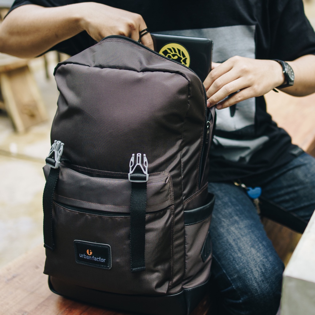 ROUTE BROWN |ManNeedMe x URBAN| Tas Ransel Pria Wanita Tas Backpack ORIGINAL