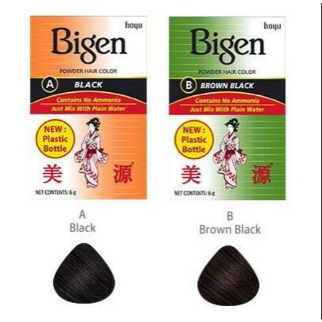 Bigen Powder Hair  Dye cat rambut  BLACK BROWN - 6gr Hitam coklat