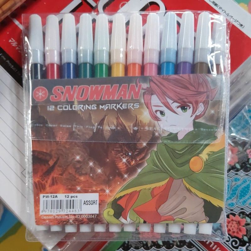 

spidol warna Snowman isi 12