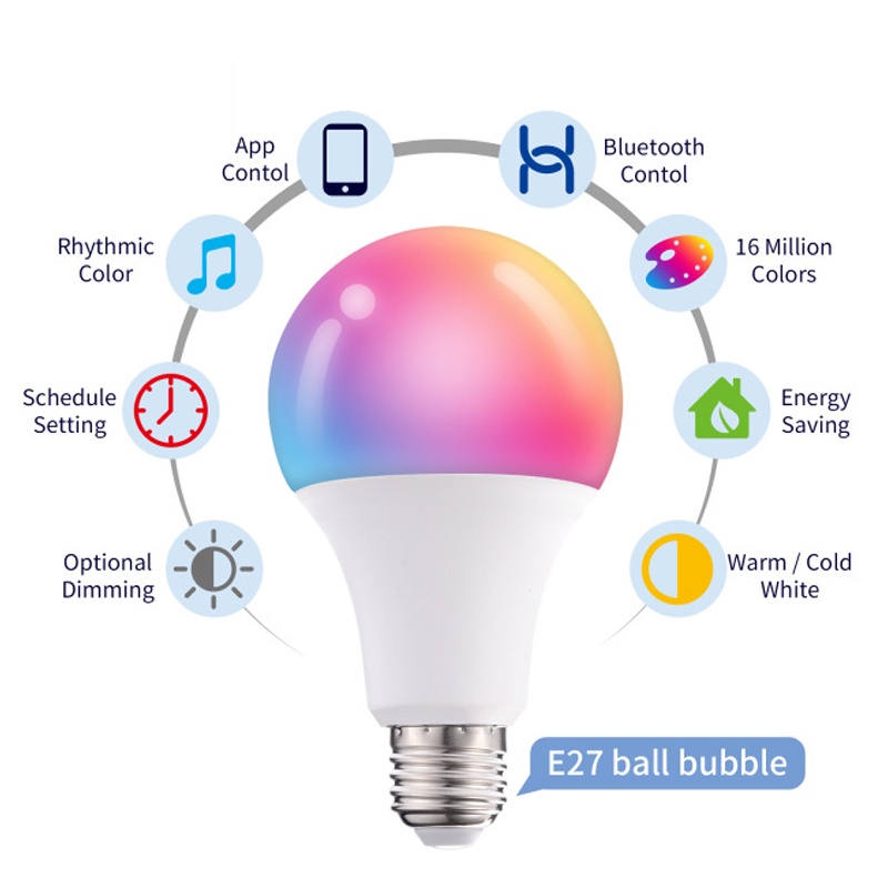 TUYA RGB+CCT Smart LIGHT BULB 10W Bluetooth Wireless Home Automation