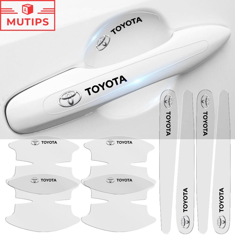 8pcs Stiker Pelindung Gagang Pintu Mobil Transparan Anti Gores Untuk Toyota Calya Razie Yaris Wish Corolla Cross Avanza Rush Kijiang Innova