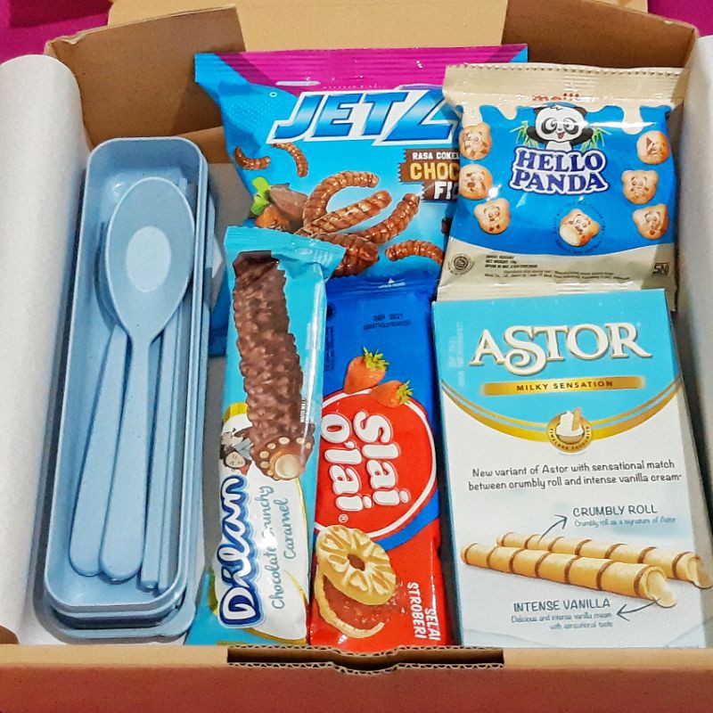 Hampers Snack Box Kado Ultah/Graduation/Wisuda Murah blue edition