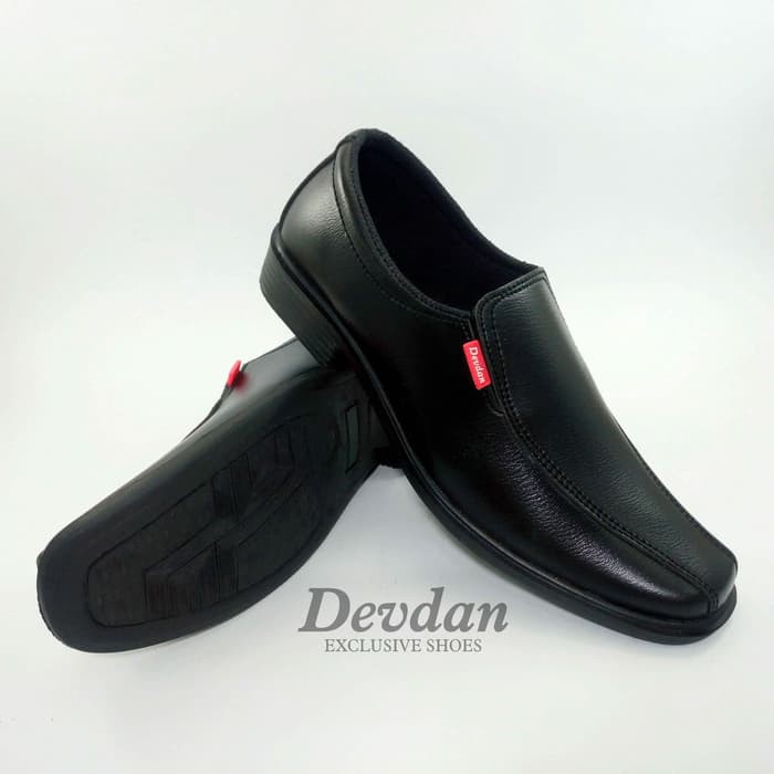 Devdan Sepatu Pantofel Pria Formal Kerja Kantor Paskibra Hitam Cowok 3Cm D05