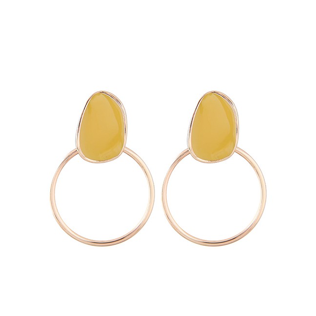 LRC Anting Tusuk Fashion Metal Ring Earrings A58327