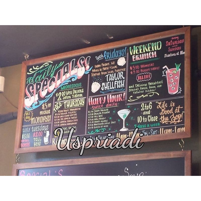 

TERMURAH 60 x 120 cm Papan Menu Cafe Resto Papan Tulis Kapur