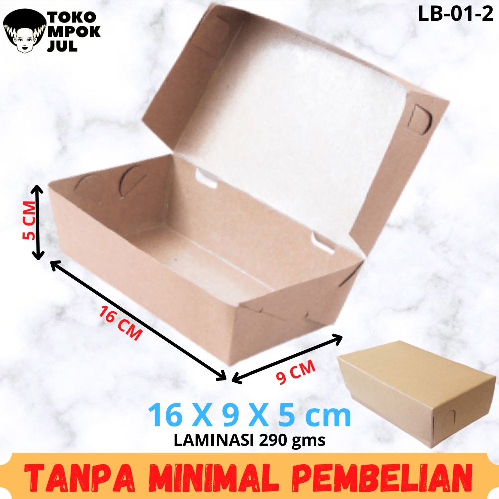 

TANPA MINIMUM - Dus Box Kotak Lunch Box Nasi Goreng Mie Ayam Spageti Snack 16x9x5 cm Laminasi