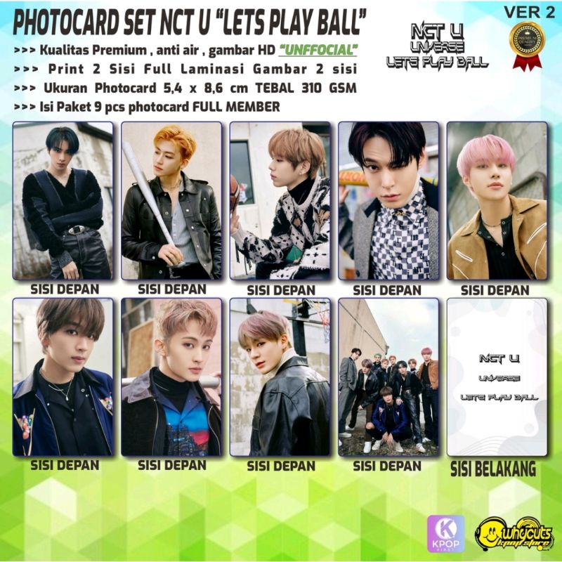 PHOTOCARD PC SET  PREMIUM NCT U // LETS PLAT THE BALL // ISI 9 // Full laminasi