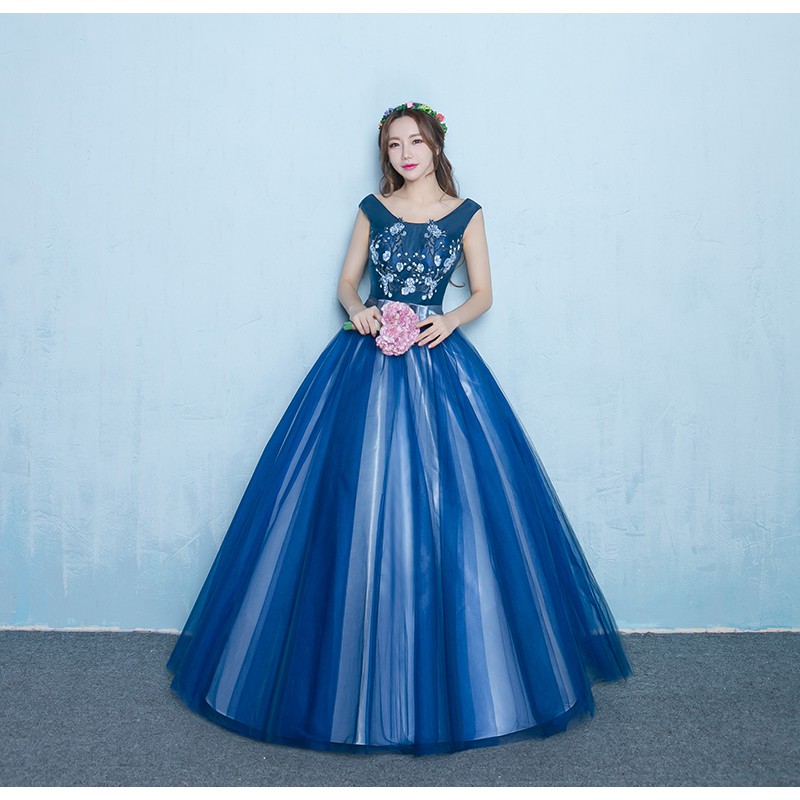 Gaun pesta Navy blue party dress