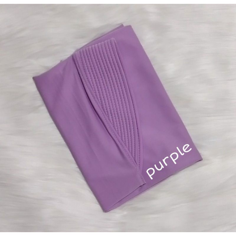Hijab Bergo Spandek Jersey Menutup Dada/Hijab Instan Bergo Hamidah/Hijab Sport-Purple