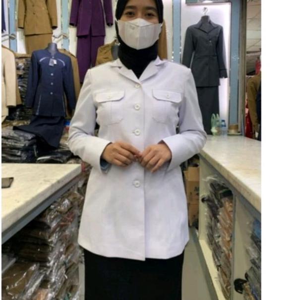 Model Baru.. Blazer Guru Hitam Putih Rok Span / Seragam Hitam Putih / Baju Hitam Putih Guru / Baju H