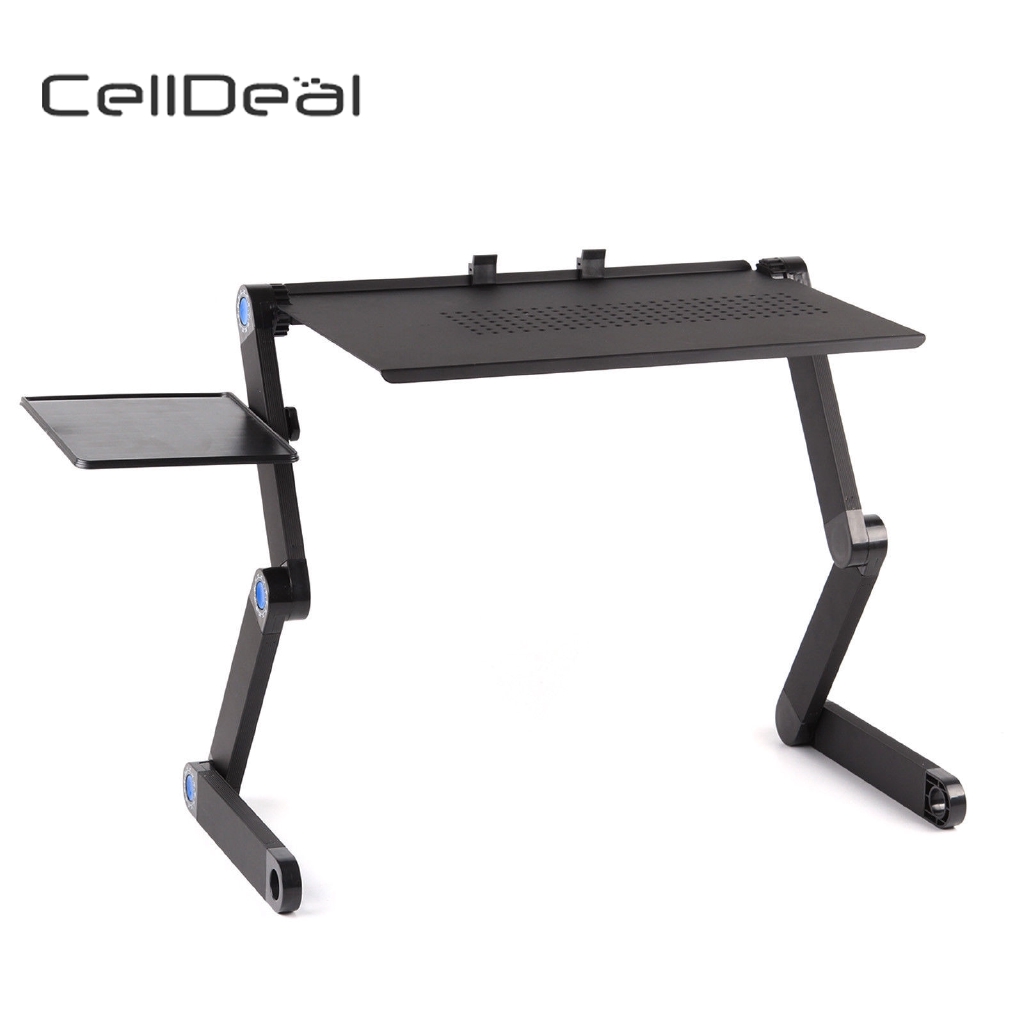 Adjustable Portable Folding Laptop Desk Computer Table Stand Tray For Bed Useful Side Tables Furniture Living Room Table Shopee Indonesia