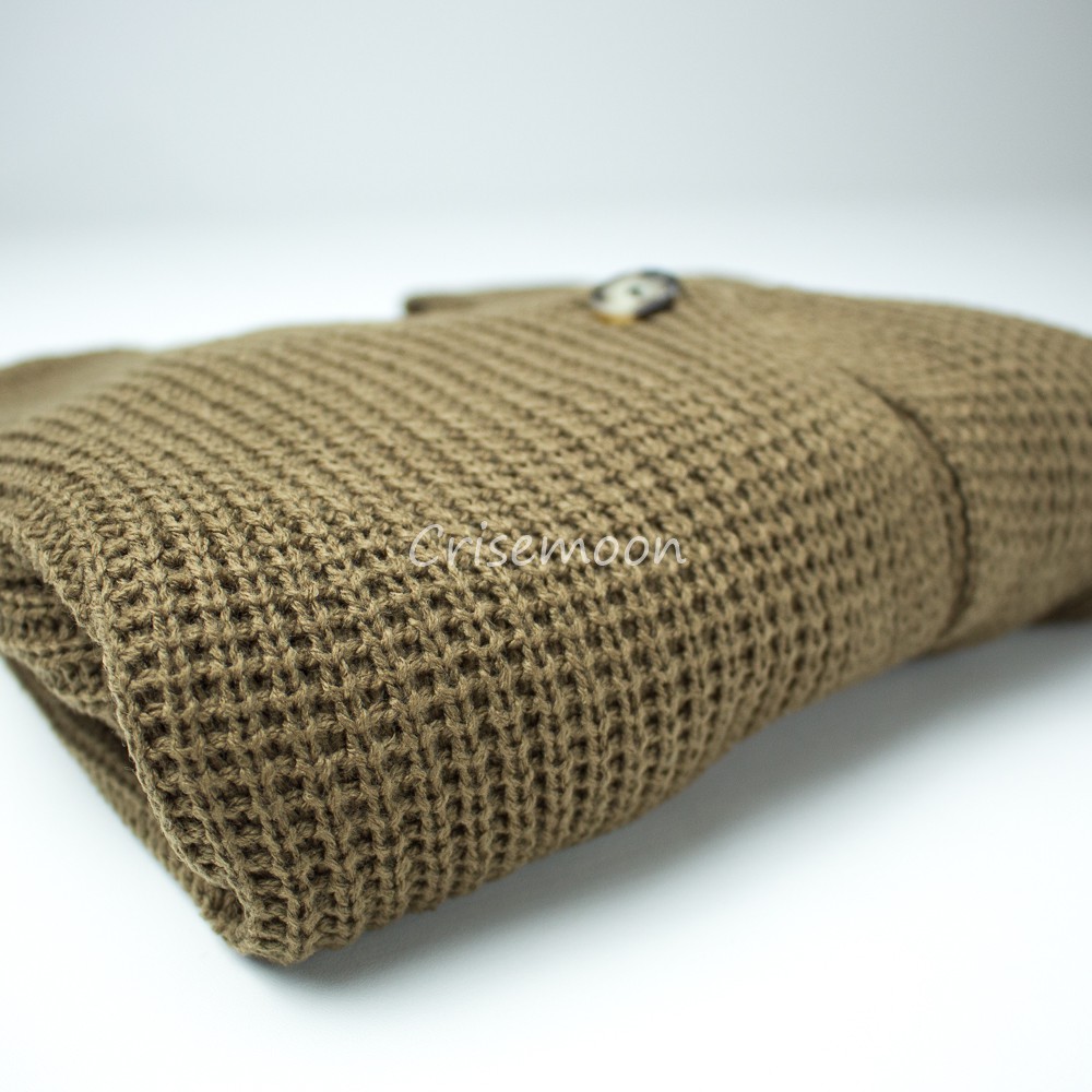 Vina Knitted Cardigan Rajut Kancing Oversize Tangan Balon-Bronze