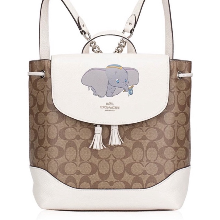 Disney X Coach Elle Backpack In Signature Canvas With Dumbo (91121)