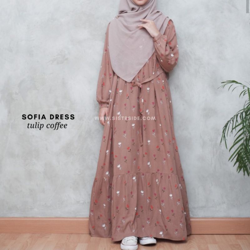 sofia dress tulip coffee sistrside