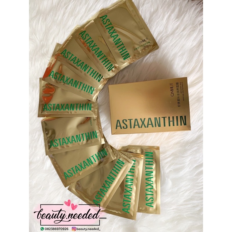 [BUY 1 GET 1 FREE ]QMHUT ASTAXHANTIN SHEET MASK (1 box isi 10 pcs)