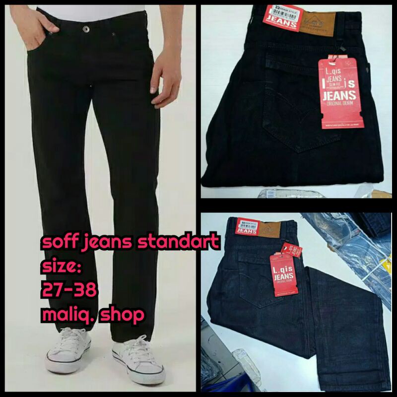 CELANA SOFF JEANS PRIA STADART//SLIM FIT//PREMIUM//KARET/MELAR