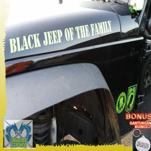 

TERMURAH STICKER BLACK JEEP OF THE FAMILY/STIKER JEEP ONLY 1 PCS UK 5X55CM Dragon Sticker