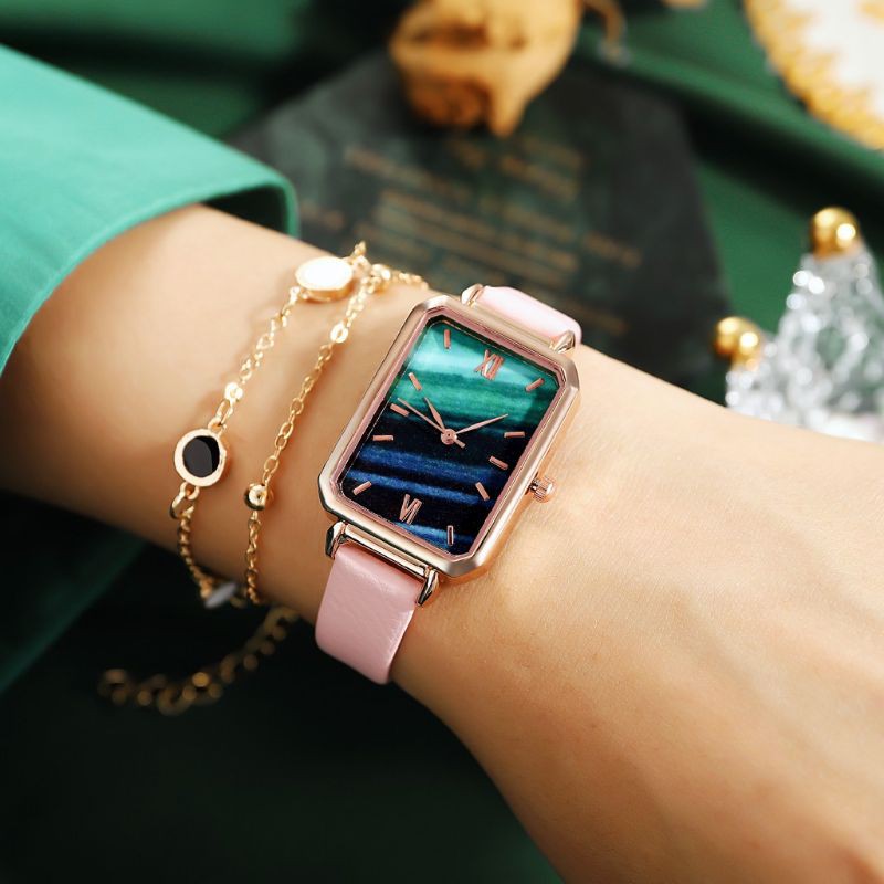 jam tangan retro forest wanita kekinian bonus gelang