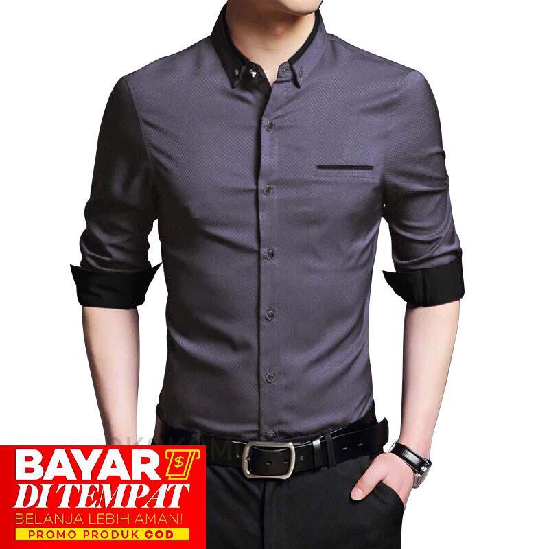 MOKOKOMO HEM TOPMAN KEMEJA FORMAL PRIA ( Uku. L &amp; XL ) LENGAN PANJANG FASHION PRIA