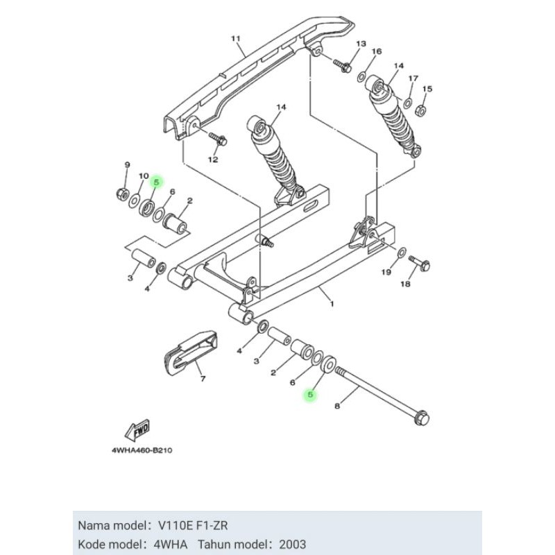 COVER THRUST TUTUP ARM VIXION OLD NVA NVL SCORPIO BYSON FI FIZR ASLI ORI YAMAHA 5BP F2129 01