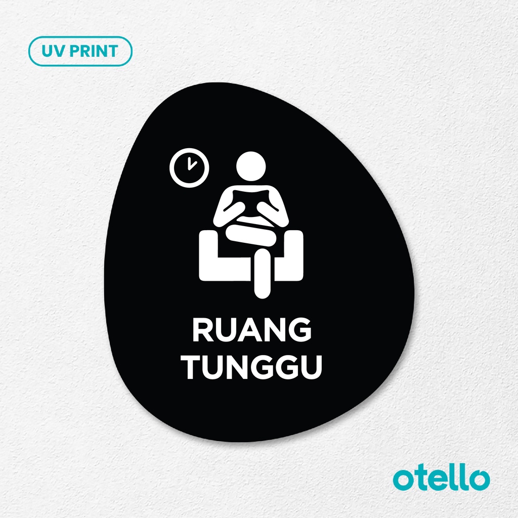 Ruang Tunggu Sign Board Akrilik Tempel Dinding Papan Acrylic Restoran Dinding Petunjuk Toko Cafe