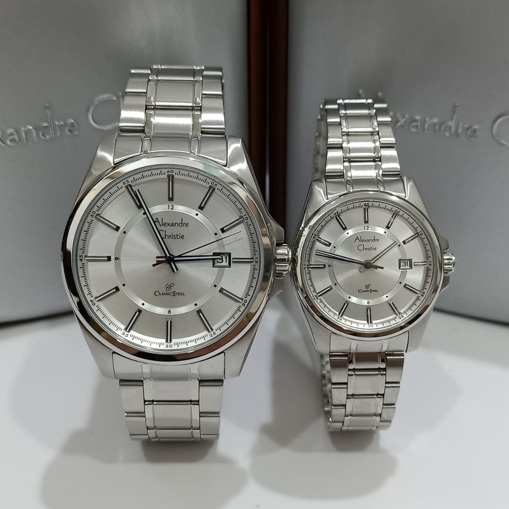 Jam Couple Alexandre Christie AC8502 AC 8502 Original Garansi Resmi Alexander Christie Free Baterai