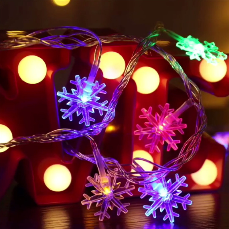 Lentera Pesta Pohon Natal LED Snowflake Bintang Peri Kelap Kelip String Lampu Outdoor Taman Pernikahan Festival Dekorasi